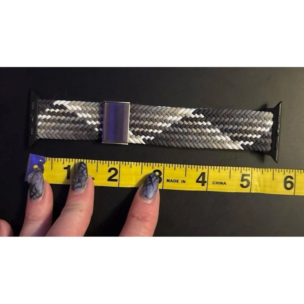 NEW Woven Stretch Band in Black/White/Grey for Apple Watch 42mm/44mm/45mm
